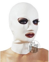 Kopfmaske aus Latex, mit Atemlöchern, weiß